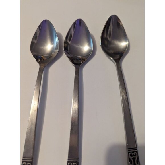 VTG CARLYLE Hong Kong stainless cameo pattern lot 3teaspoons replacement - Picture 4 of 9